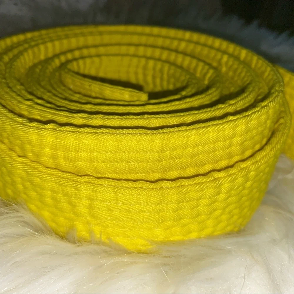 Macho Martial Arts Taekwondo Karate Solid Yellow Color Belt Unisex Child Size 8
